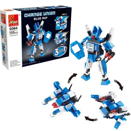 Designer "Robot", 3 assembly options, 105 parts