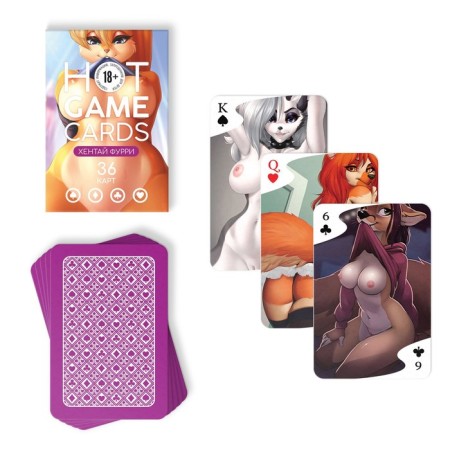Playing Cards "Hot Game Carts" Hentai Furri, 36 cards, 18+-1