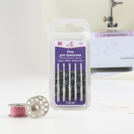 Needles for household sewing machines, for knitwear, No. 80, 5 pcs-4