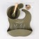 Set for feeding: bib, plate on a suction cup, spoon, m & b, green
