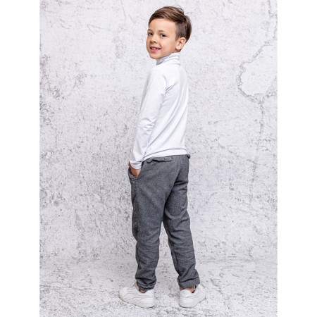 Turtleneck for a boy, height 128 cm, white color-4