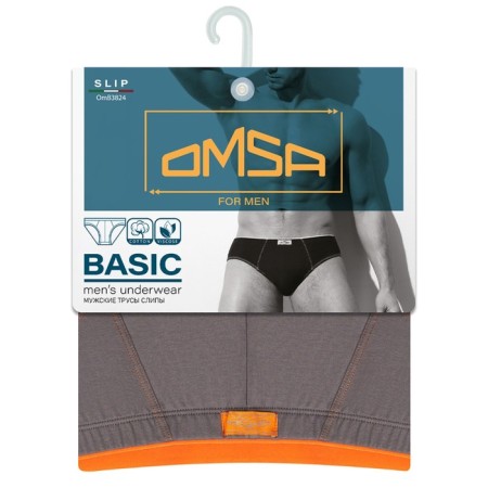 Panties Slips men's Omsa 3824, size 52, Grigio color-2