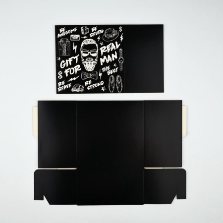 Gift folding box, packaging, Gift for Real Man, 14 x 14 x 8 cm-6