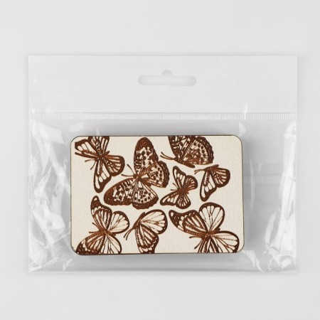 Magnetic needle "Butterflies", 8 × 5.5 cm, beige color-4