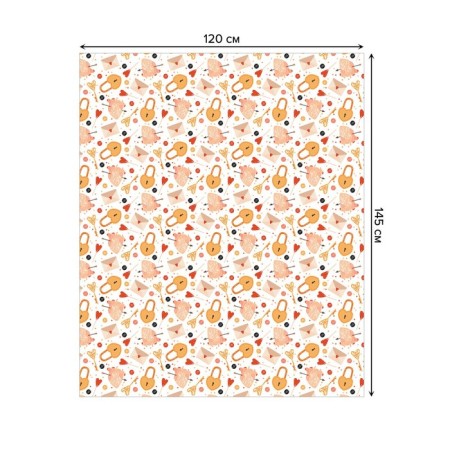 The tablecloth “Heart and Castle”, rectangular, oxford, size 120x145 cm-1