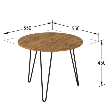Journal table "Reed 430", 550 × 550 × 450 mm, American oak color-1