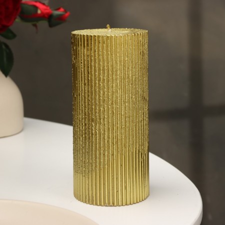 Candle "Relief", 7 × 15cm, gold metallic