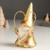 Souvenir Polystone Light "Santa Claus in a golden outfit, with heart" 6.5x9x16 cm