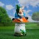 Garden figure "Dwarf on a fly agaric on the stomach" 37x22cm,