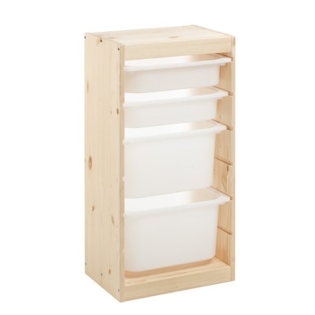 Trofast-2 rack, with containers, vertical, pine array