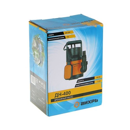 Drainage pump "Vortic" DN-400, 400 W, pressure 8 m, 189 l/min, cable 8 m-2