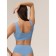 Top female supporting on the wide straps of Mirey, size 48, blue color