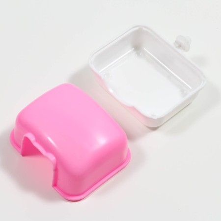 A toilet for rodents with a curly entrance, 10.4 x 8.3 x 8.6 cm, pink-2