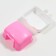 A toilet for rodents with a curly entrance, 10.4 x 8.3 x 8.6 cm, pink