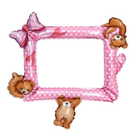 Foil ball 25 "Pink photo frame"