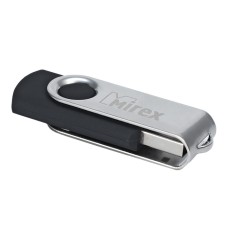 Flash drive Mirex Swivel Black, 4 GB, USB2.0, th Up 25 MB/s, PBU up to 15 Mb/s, black