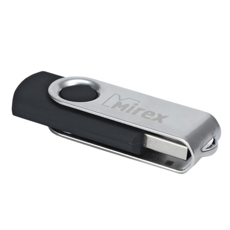 Flash drive Mirex Swivel Black, 4 GB, USB2.0, th Up 25 MB/s, PBU up to 15 Mb/s, black