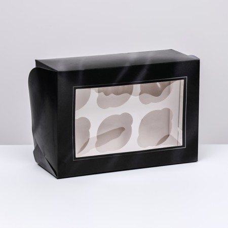 Packaging for 6 cupcakes with a window, "best man", 25 x 17 x 10 cm