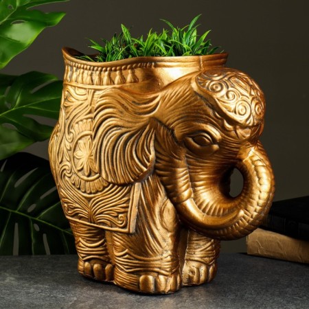 Figure Kashpo "Elephant Medium", bronze 6 l/ 35x22x35 cm-1