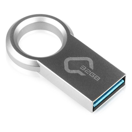 Qumo Ring flash drive, 32 GB, USB3.0, metallic