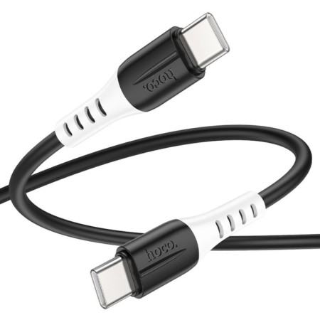 Hoco X82, Type-C cable-Type-C, 60 W, 3 A, 1 m, silicone braid, black