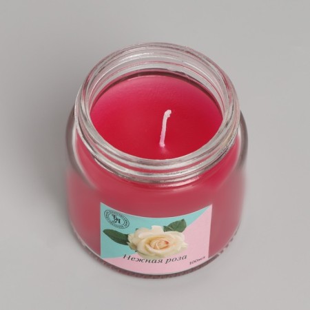 Aromatic candle in glass 6.3cm, 100ml, delicate rose-3