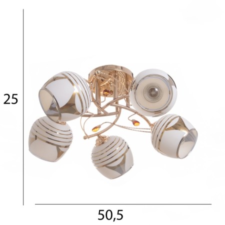 Buffy chandelier 5x40W E27 Gold Model: 2751100-4