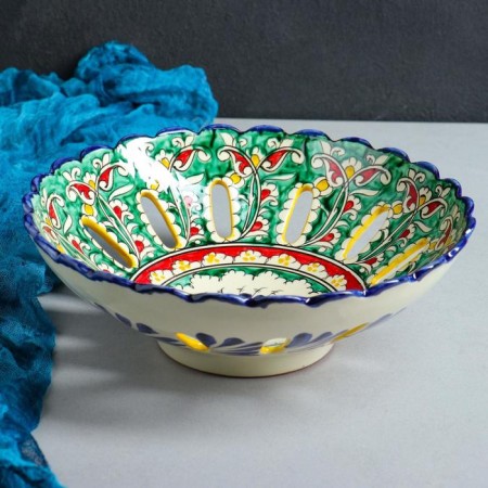 Rishtan ceramics "Flowers", 25 cm, mix-4