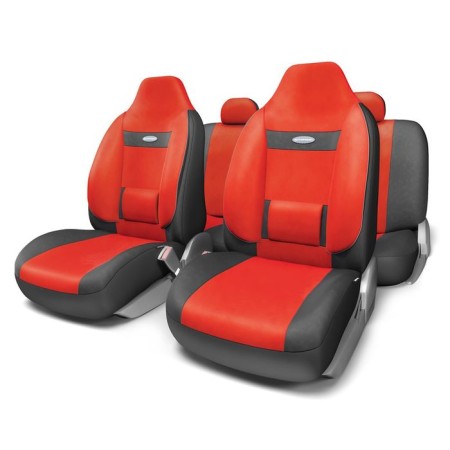 Autoshekhli university Autoprofi Comfort, COM-1105H BK/RD (M), velor, a set of 11 objects, black/red color