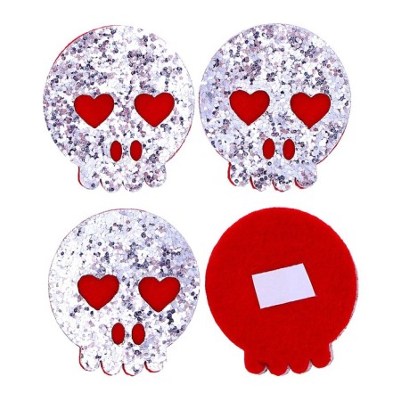 Adhesive decor "Skull" set 4 pcs., Size 1 pc: 4.1 × 4.5 cm-1