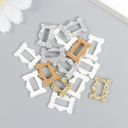 Decor for creativity plastic "Rectangular frame" Faspery 15 pcs mix 1.6x1.1 cm