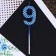 Candle for the cake, number "9", blue, 4 x 13 cm.