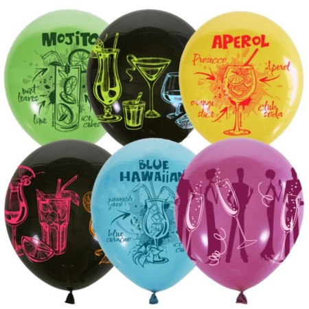 Shar Latex 12 "Cocktail-Pati", set 25 pcs., Mix
