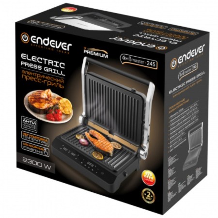 Electric Grill Endever Grillmaster245, 2300 W, anti -stick coating, 30x22 cm, gray 1052646-10