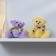Soft toy "Bear with a bow", with hearts, color mix