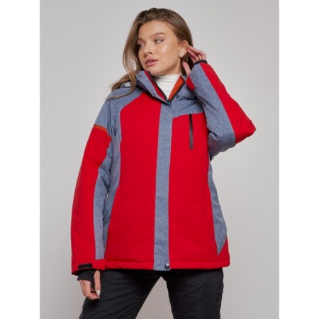 Ski jacket female winter, size 52, red color