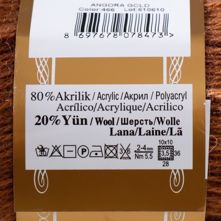 Yarn "Angora Gold" 20% wool, 80% acrylic 550m/100g (466)-3