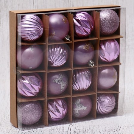 Set of balls plastic D-6 cm, 16 pcs "Patrice strips"-2