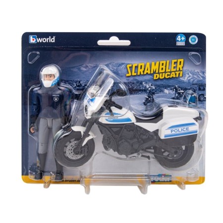 Game set SCRAMBLER DUCATI motorcycle with a policeman figure-1
