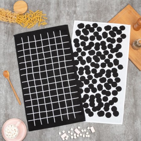 A set of kitchen towels of the Dolyana "Geometry" 35x60cm-2pcs, 100% cotton