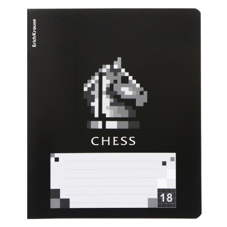 Notebook of 18 sheets in the Erichkrause "Chess Player", UV-fluid, cover coated cardboard, OFSET block, mix-5