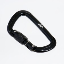 Carabiner with a clutch, 11x7 cm, 26 kn, black