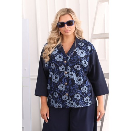 Female jacket, size 54, blue color-3