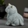 Figure "Cat sits" gray-blue, 10x9x11cm