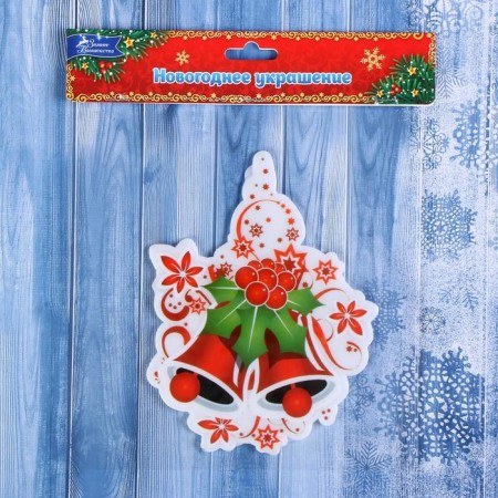 Glass sticker "Bells with berries" 13x16.5 cm-2
