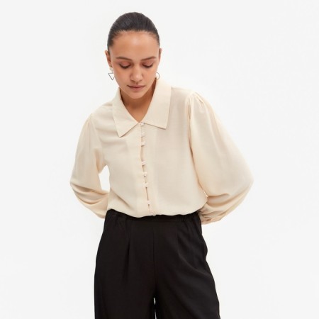 Women's blouse Minaku: Enjoy Milk color, river 50-4