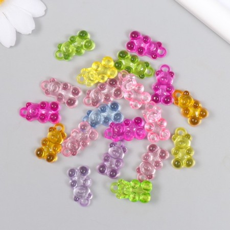 Decor for creativity plastic "Marmalade bear with a loop" set 20 pcs mix 0.5x1.1x1.7 cm