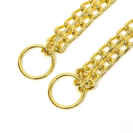 Collar - two -rowing metal nozzle, 55 cm, wire thickness 2.5 mm, golden-2