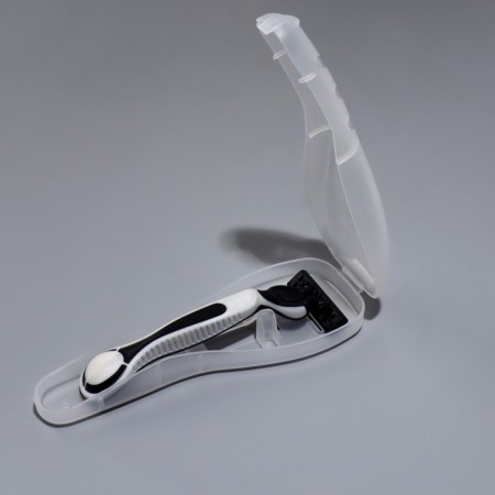 Academician for razor, with a lid, 16.6 × 5.2 × 3 cm, the color is transparent-7