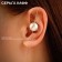 Earring "caffe" pin, pearl, white color in silver
